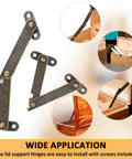 Top Shelf 6 Piece Folding Lid Stay Hinges Retro Bronze Finish For Wooden Jewelry Boxes Craft Cabinets Solid Hardware close-up view