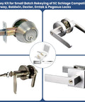 SC1 SC4 Rekey Kit For Lock Cores 500 Piece Pack with pro grade bottom pins for easy rekeying and maintenance, lock tools shown.