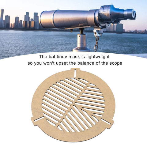 120-160mm Telescope Focus Mask For Astrophotography, Lightweight Three-Post Focus Tool shown with city background and telescope