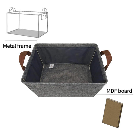 Closet Storage Bins 4 Pack Large Dark Gray Organizer Baskets For Shelves And Changing Tables Bookcases And Laundry Chests Sturdy
