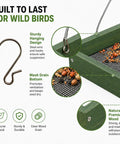 Platform Bird Feeder With Wooden Tray For Outdoor Gardens And Courtyards Hanging Bird Feeder Tray Durable Weather Resistant Wood Eco Friendly