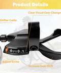 8 Speed Right Thumb Gear Shifter SL M315 For Mountain Road And Commuter Bikes with visual window and cable