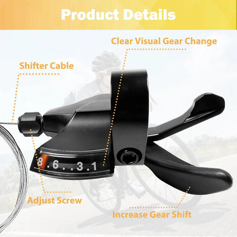 8 Speed Right Thumb Gear Shifter SL M315 For Mountain Road And Commuter Bikes with visual window and cable