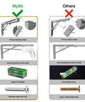 Comparison of 16 Inch Folding Shelf Brackets Set 4 Pack Heavy Duty Stainless Steel vs Carbon Steel features illustrated.