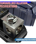 Close-up of Heavy Duty Inline Anl Fuse Holder With 200 Amp Fuses For One Zero Or Four Gauge Awg Car Audio Wiring details.