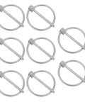Eight Piece Stainless Steel Lynch Pin Assortment Kit With Round Safety Catch Lock Pins For Trailer Hitches Garden Tools And Lawn Mowers Burr Free Finish And Easy Installation, eight-piece set