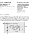 Diagram showing features, benefits, and applications of AH3503 Hall IC sensor, including a schematic illustration.