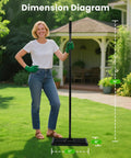Person holding 17 By 10 Inch Heavy Duty Lawn Leveling Rake With Sectional Adjustable Handle For Easy Soil Grooming And Landscaping