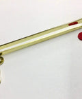 Piano Bench Lid Prop Hinge With Screws And Instructions, Brass Plated Steel Construction, 6 Inch Long, shown with hardware