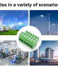 20 Pack 3.81mm 3 Pin Quick Connector PCB Screw Terminal Block Plug For 28 To 16 AWG Cable shown in various applications