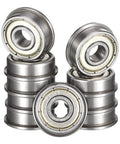 Stacked F606ZZ Flanged Ball Bearing 6x17x6mm Set, Double Shielded Deep Groove, Pre-Lubricated Chrome Steel GCr15