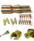 2 Pack Quick Release PTO Pin Yoke Heavy Duty Coupler for Tractors Spring Loaded Drive Shaft Adapter parts displayed