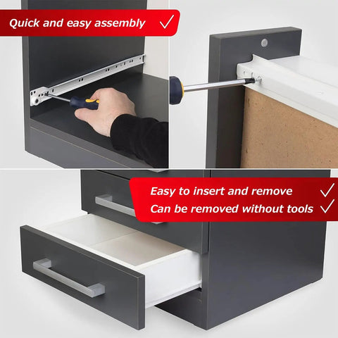 Rock Solid Heavy Duty Roller Drawer Slides One Pair Thick Steel Telescopic Runners For Kitchen Cabinets And Wardrobes Bottom Mount Smooth Roll Extension Track White