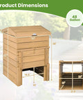 Solid Wood Compost Bin 48 Gallon Outdoor Bin With Lockable Sliding Door Flip Top Opening Gas Rods Beefy Build Heavy Duty