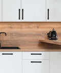 2 Pack Slick Matte Black Cabinet Handles 6-1/4 Inch 160mm Long Kitchen Cupboard Drawer Pulls on white cabinets
