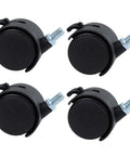 Four Pack 1.5 Inch Universal Caster Wheels With Brakes For Office Chairs Furniture Toolboxes And Industrial Equipment