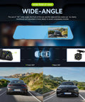 Infographic of 4.5 Inch Mirror Dash Cam With Front And Rear Cameras 1080P Display Dual Lens Loop Recording 150 Wide Angle
