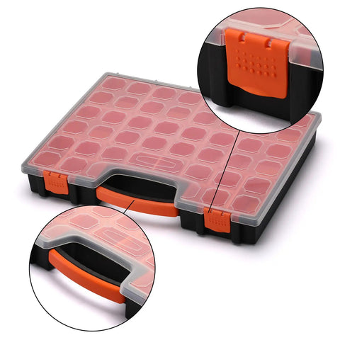 Two Pack 22 Compartment Toolbox Organizer Set For Hardware Nuts Bolts Nails And Small Tools Built Tough As Nails Durable Plastic Storage Case