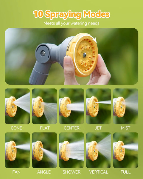 Close-up of Extendable Garden Water Wand With 29 To 43 Inch Reach showing 10 spray patterns, ideal for varied watering needs.