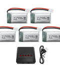 5 Pack 3 7V 400mAh Li Battery Set with 5 in 1 Charger for SYMA Q11 H99W H31 H6C H98 AT-96 TR-C385 TR-P51 TR-F22 Quadcopter