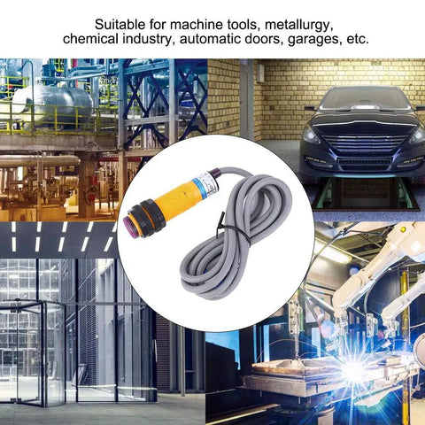 JYIO 10 Pack Infrared Photoelectric Switch Diffuse Reflection Sensor with 1.1m Cable, ideal for industrial machine tools and automation.