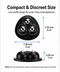 Zero Friction Heavy Duty Appliance Casters And Rollers Silent Silicone Feet For Kitchen Countertops, compact black size for small appliances.