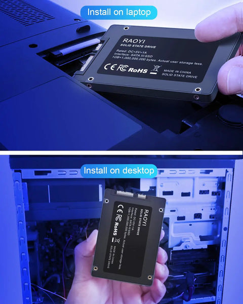 Installing 256GB Internal SSD Upgrade For PC And Laptop SATA III 6Gb/s 2.5 Inch Drive with 3D NAND Flash in laptop and desktop