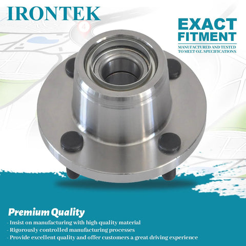 Front view of Rear Wheel Hub 521002 Replacement For Ford Focus 2001 2007 Without ABS 4 Lugs Driver Or Passenger Side