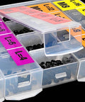 707 Piece Internal Hex Drive Cup Point Set Screw Kit With 24 Metric Sizes M2 Through M8 In Black Finish Alloy Steel 12 9 Class Grub Screws Includes Hex Key Wrench For Quick Securements And Precise Tension visible in labeled organizer box