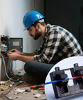 Technician using Adjustable Suction Bracket Welding Wire Fixture With Table Clamp For Motherboard Soldering, Precision Welding Locator Tool.