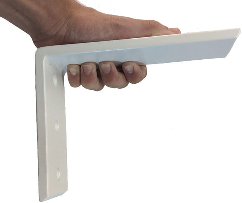 Heavy Duty L Brackets Set Of 3 White Steel 6 X 8 Inch Hidden Countertop Supports Three Eighths Thick Holds 150 Lbs Each