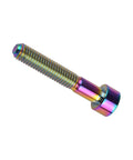 M6x40mm hex socket button-head bolt with rainbow titanium finish.