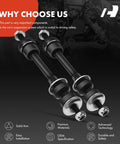 Two black steel front stabilizer bar links for Ford F-150/Lincoln Mark LT with straight sway bars