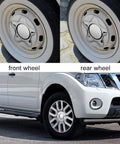 Front and rear view of 7 Inch Chrome Center Cap For 5 Lug Steel Wheels Fits Ford F Series F 150 1997 To 2003 And Expedition Hub Cover