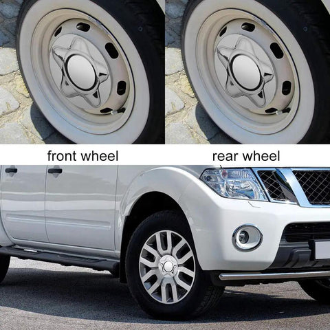 Front and rear view of 7 Inch Chrome Center Cap For 5 Lug Steel Wheels Fits Ford F Series F 150 1997 To 2003 And Expedition Hub Cover