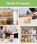 Multi-purpose uses of 60 Complete Deli Container Sets With Lids, 32 16 8 Oz, 120 Pieces Total, Leak Proof BPA Free Airtight Takeout Storage.