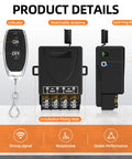 Wireless Remote Switch With 30A Relay For 8V 12V 24V 48V 72V And 86V DC Systems, RF Remote Control details and components