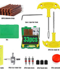Heavy Duty Universal Tire Plug Kit With 33Pcs Puncture Repair Tools For Cars Motorcycles ATVs Tractors and More