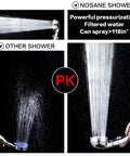 High Pressure Handheld Shower Head With On Off Pause Switch No Fuss 3 Settings Water Saving 1.6 GPM Chrome Finish Easy Shutoff