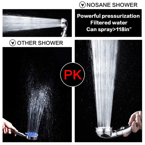 High Pressure Handheld Shower Head With On Off Pause Switch No Fuss 3 Settings Water Saving 1.6 GPM Chrome Finish Easy Shutoff