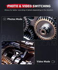 Two Way Articulating Borescope With Light Slim Probe For Tight Spots 210 Degree Pivot 19 In 1 Ultra Fine Stainless Wire Design Durable Industrial Inspection Camera For Mechanics And Techies photo and video mode of gears