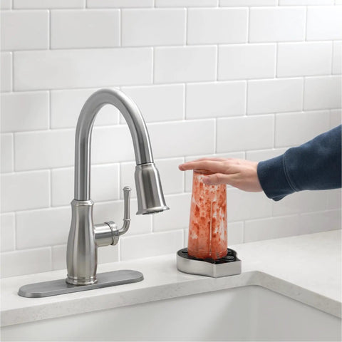 Straight Fire Stainless Steel Glass Rinser Built To Slide Right Into Your Kitchen Sink Dispenser Opening quick scrub for wine glasses.