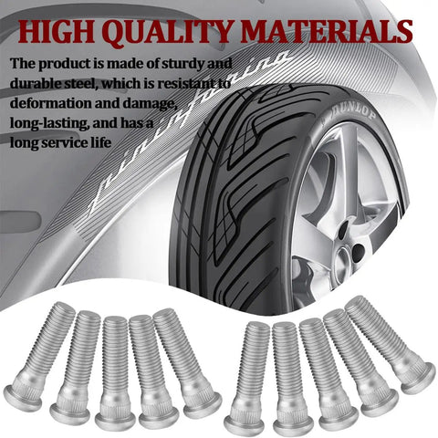 10 Pieces Steel Wheel Studs And Lug Bolts Kit 49mm Long M12x1.5 Replacement For CT200h ES300 GS350 And Other Toyota Lexus Models