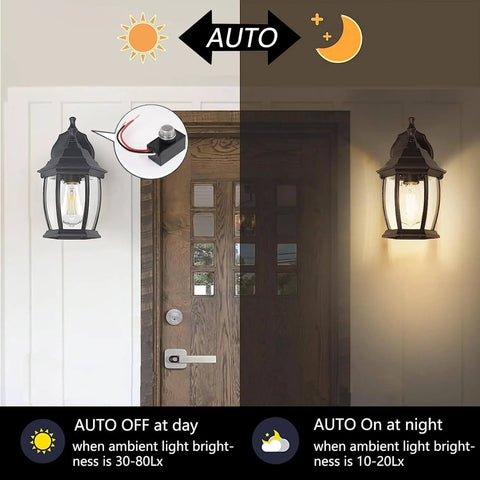 2 Pack Dusk To Dawn Outdoor Lighting Sensor Switch With Wall Plate 120 To 277 Volt Photocell Light Sensor on entrance lantern