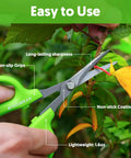 Pro Grade Garden Snips 6 Inch Pruning Shears With Non Stick Coated Steel Blades Curved For Precision Trimming In Tight Spaces