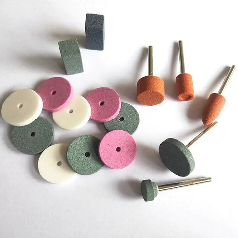 45 Piece Assorted Shape Grinding Stones Set With One Eighth Inch Shank For Rotary Tools, displayed on a white surface