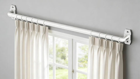 Two Pack Small Curtain Rods Adjustable 18 to 32 Inches White Sash Rod for French Doors and Windows Five Eighth Inch Diameter Ideal