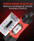 Premium 1/4 Inch Drive Preset Torque Screwdriver Set Adjustable 10-65 In-Lbs Click showing torque range and accuracy features.