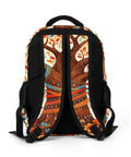 Back of Unisex Vintage Ethnic Floral Tree Pattern Backpack With Large Capacity, durable polyester, breathable straps, smooth zipper