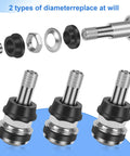 Wlnynir TR416 6-pack tire valve stems, 1-1/2 in Schrader, brass, high pressure 200 PSI, fits 0.453/0.625 in rim holes.